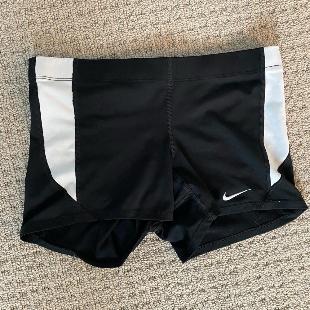Black spandex with white accent